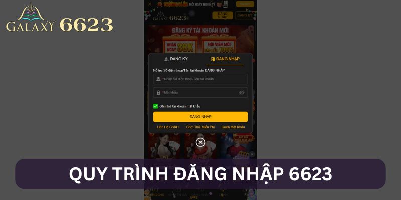 Quy trình đăng nhập tại 6623